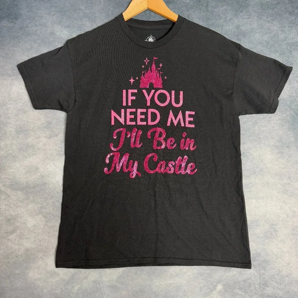 Disney Womens Shirt If You Need Me I'll Be In My Castle Black Size XL - Picture 1 of 9